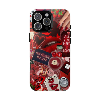 Red Aesthetic Collage Tough Phone Case