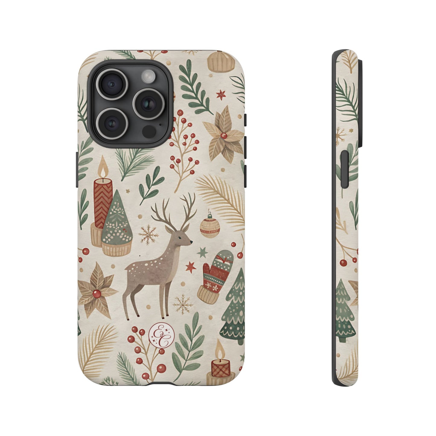 Rustic Christmas Reindeer Tough Phone Case