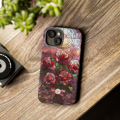 Bouquet of Roses Stained Glass Tough Phone Case