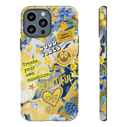 Yellow and Blue Collage Tough Phone Case