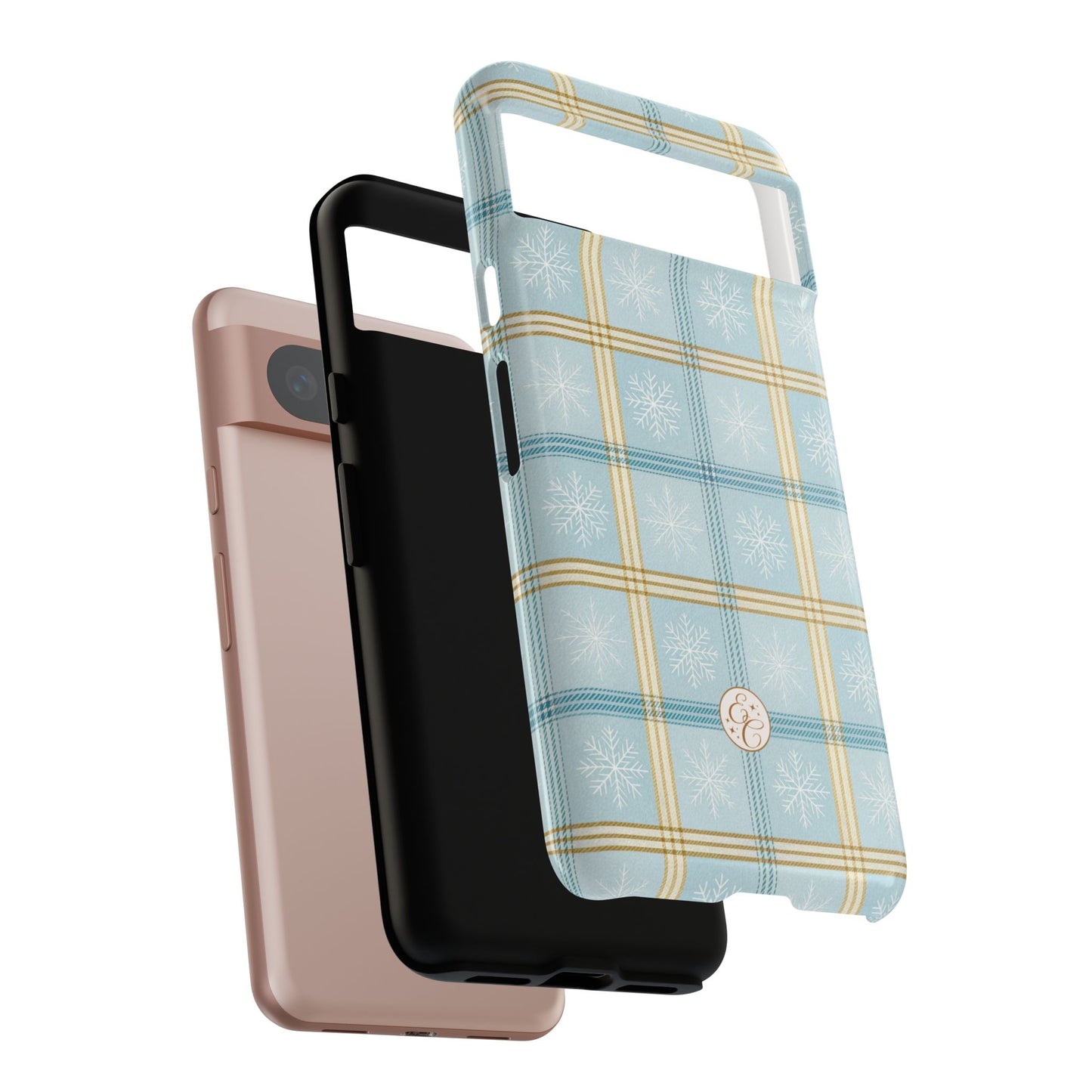 Blue Winter Plaid Tough Phone Case