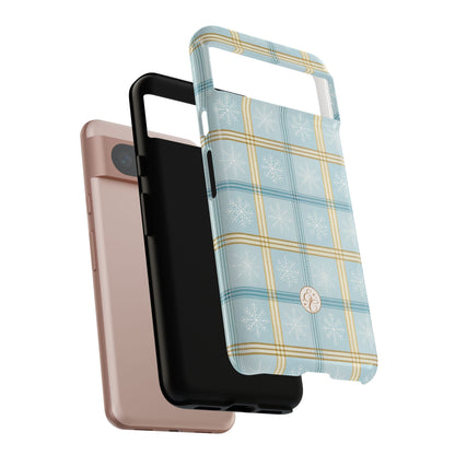 Blue Winter Plaid Tough Phone Case