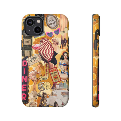 Retro Pin-up Collage Tough Phone Case