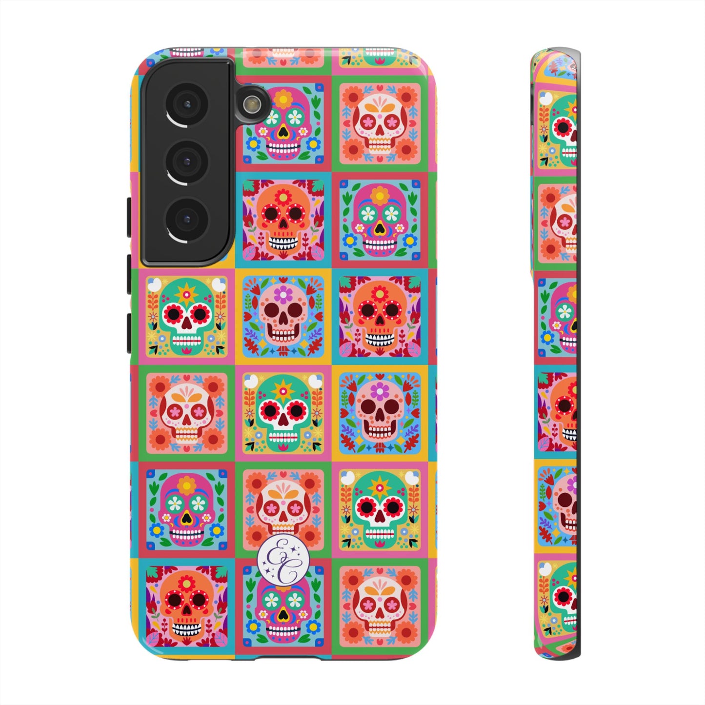 Colorful Sugar Skull Pattern Tough Phone Case