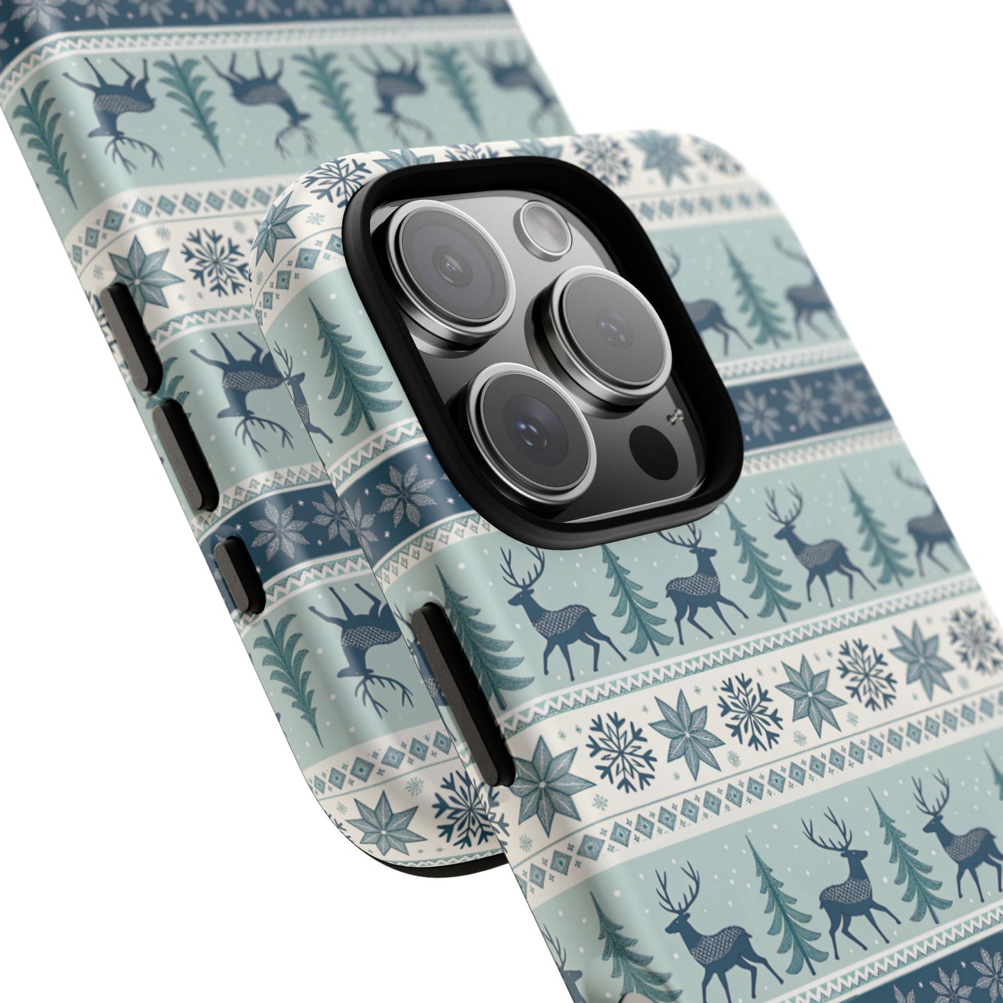Blue Winter Reindeer Tough Phone Case