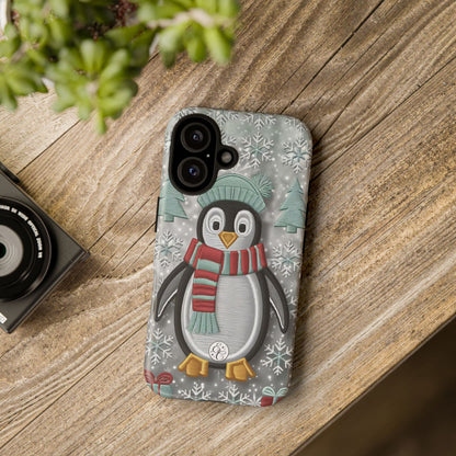 Cute Christmas Penguin Tough Phone Case