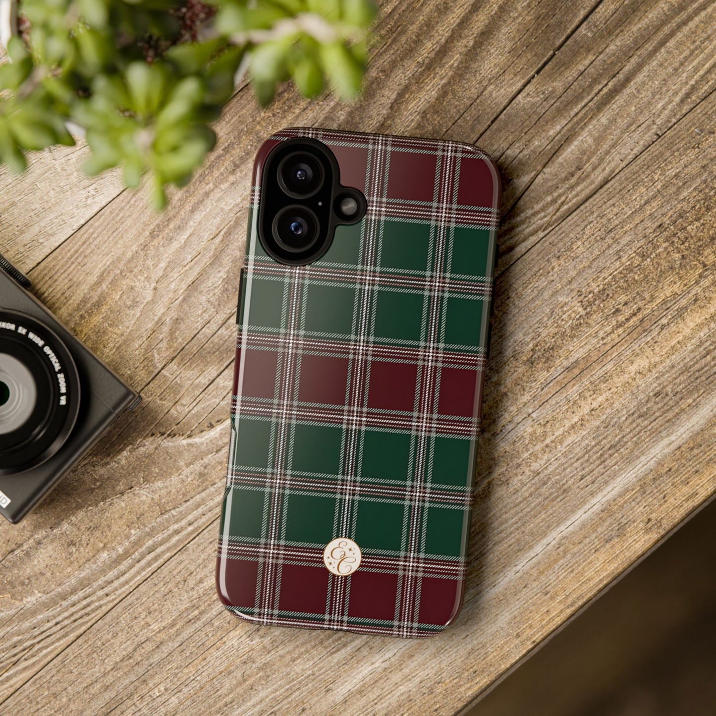 Green & Burgundy Plaid Tough Phone Case