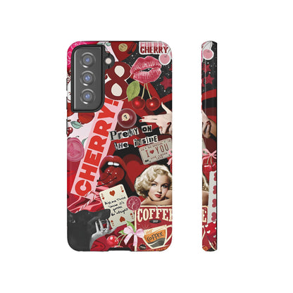 Cherry Theme Retro Collage Tough Phone Case