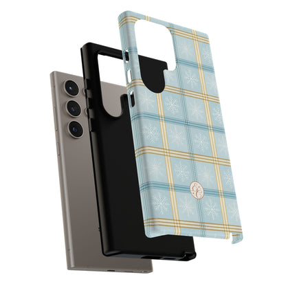 Blue Winter Plaid Tough Phone Case