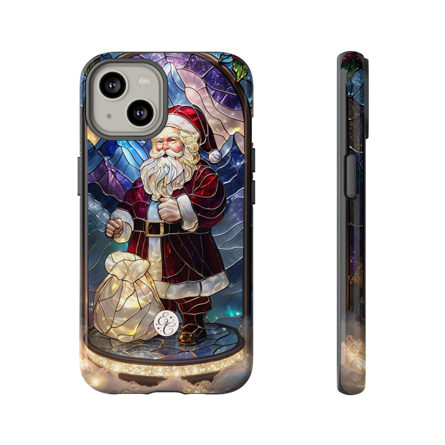 Santa Claus Stained Glass Tough Phone Case