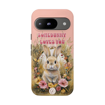 Somebunny Loves You Tough Phone Case - Peach
