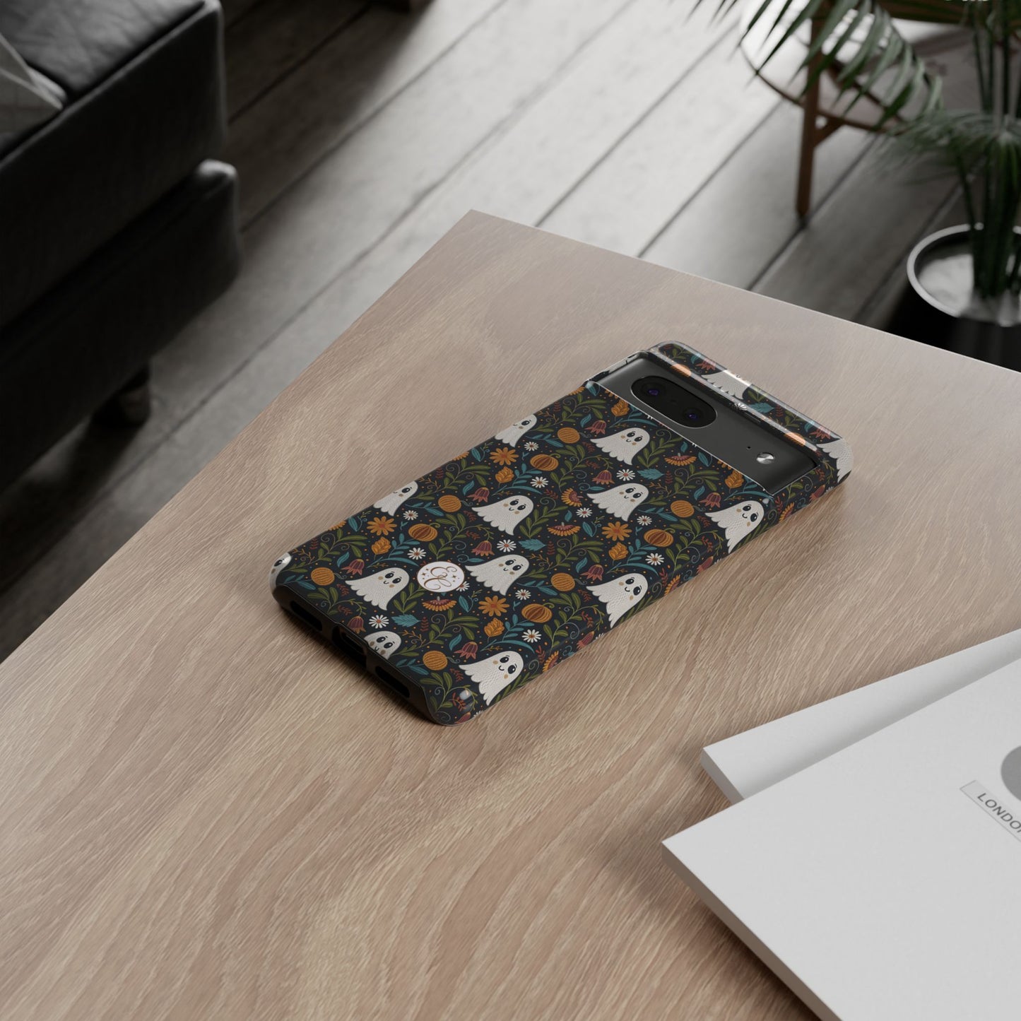 Boho Halloween Ghost Pattern Tough Phone Case