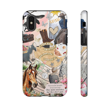 Equestrian Cowgirl Collage Tough Phone Case