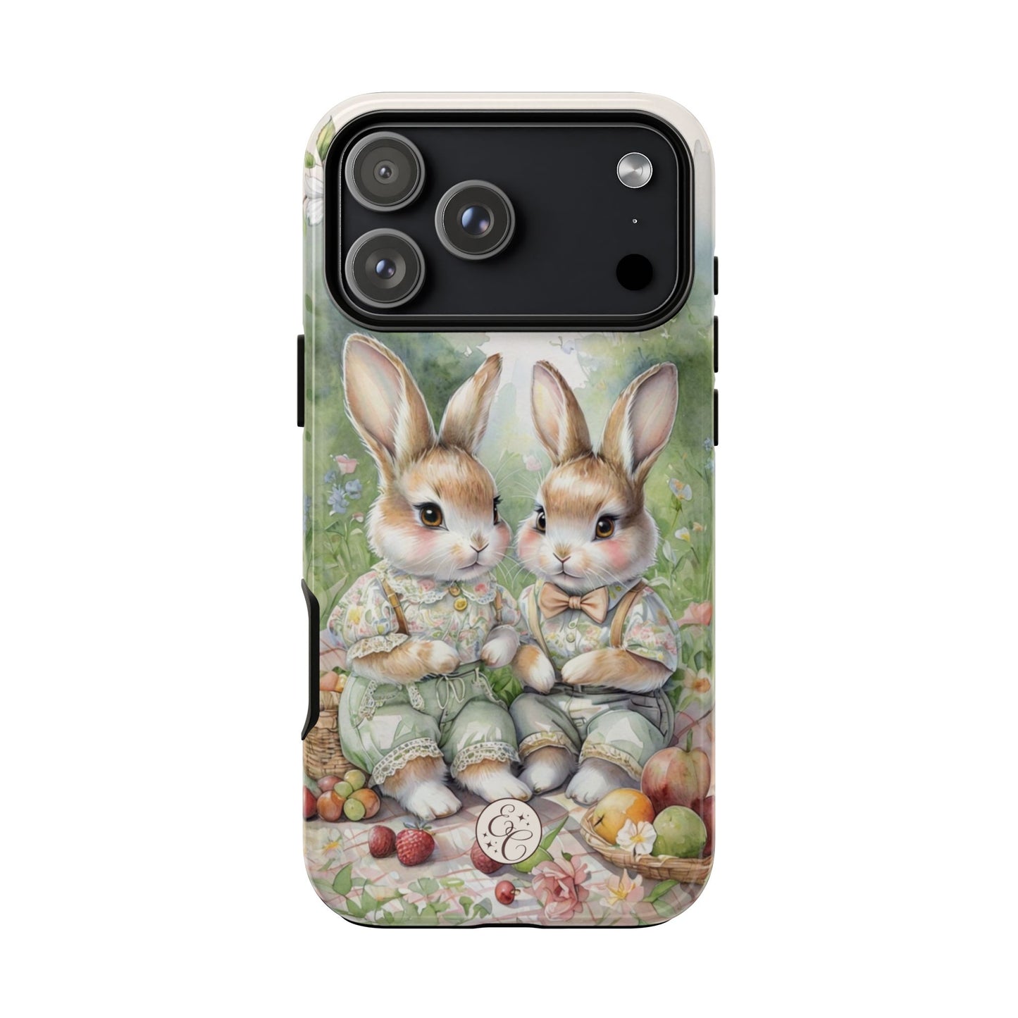 Vintage Bunny Picnic Tough Phone Case