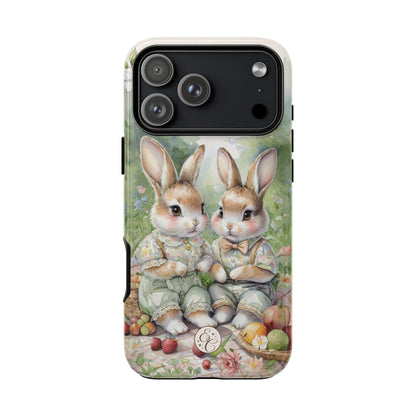 Vintage Bunny Picnic Tough Phone Case