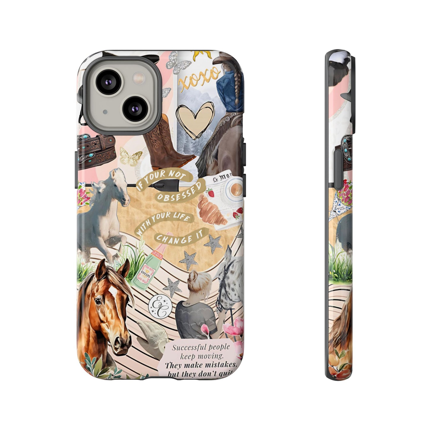 Equestrian Cowgirl Collage Tough Phone Case