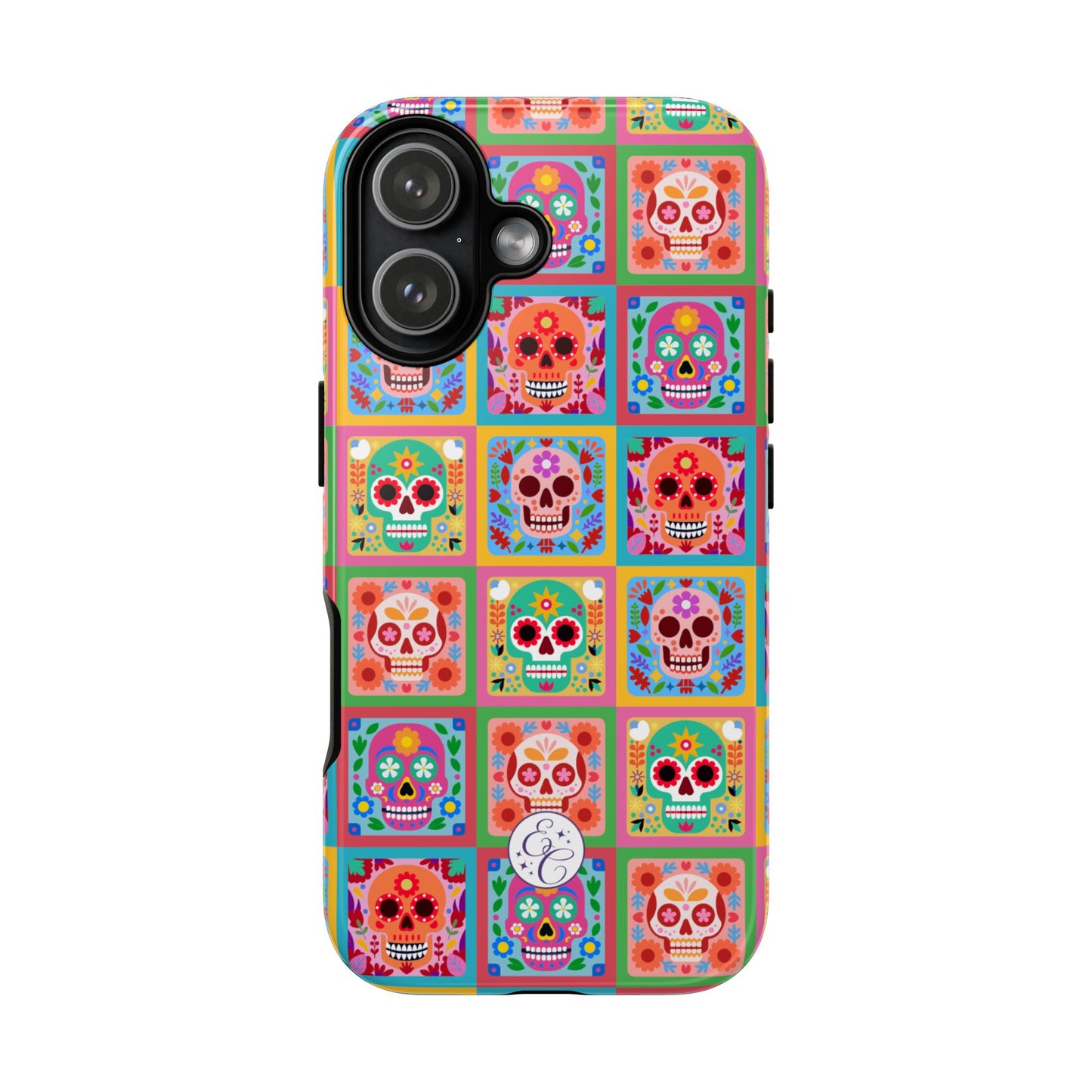 Colorful Sugar Skull Pattern Tough Phone Case
