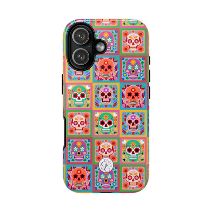 Colorful Sugar Skull Pattern Tough Phone Case