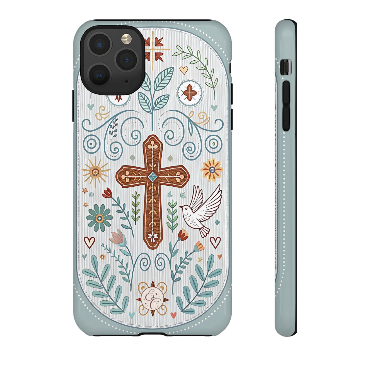 Christian Cross Floral Tough Phone Case