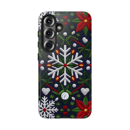Snowflakes and Poinsettias Tough Phone Case