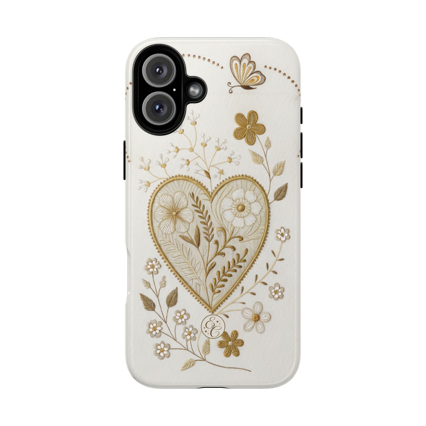 Floral Heart Design Tough Phone Case