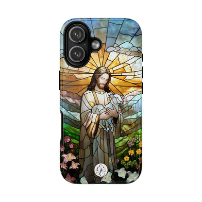 Jesus Holding a Lamb Stained Glass Tough Phone Case