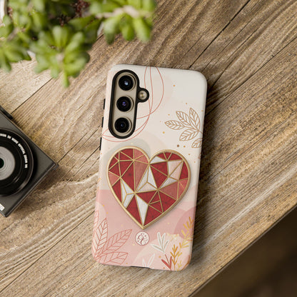 Geometric Heart Tough Phone Case
