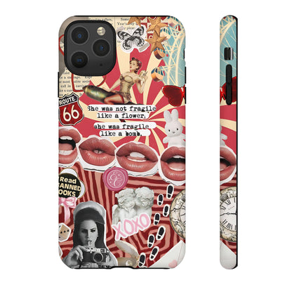 Feminine Aesthetic Retro Collage Tough Phone Case