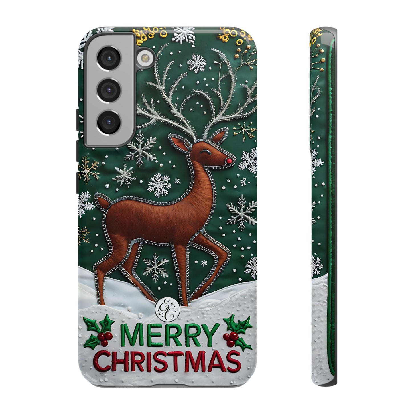 Merry Christmas Reindeer Tough Phone Case