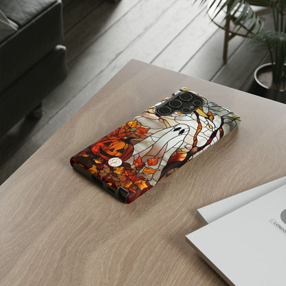 Ghost & Pumpkin Stained Glass Halloween Phone Case