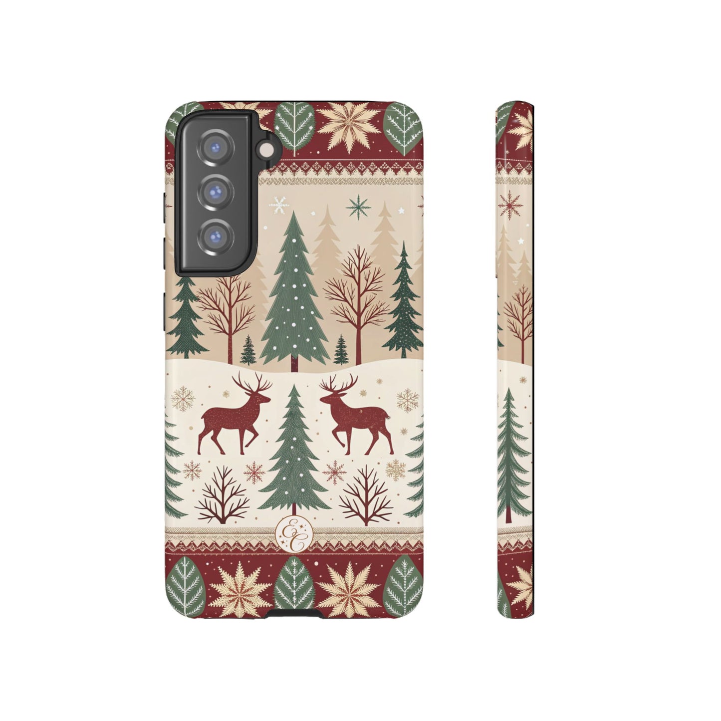 Vintage Christmas Reindeer Tough Phone Case