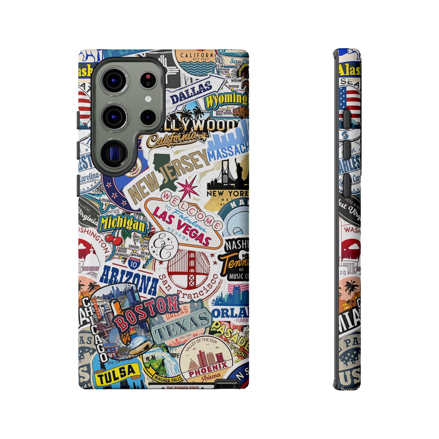 USA Travel Stickers Tough Phone Case