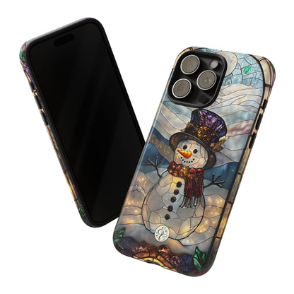 Snowman Stained Glass Tough Phone Case