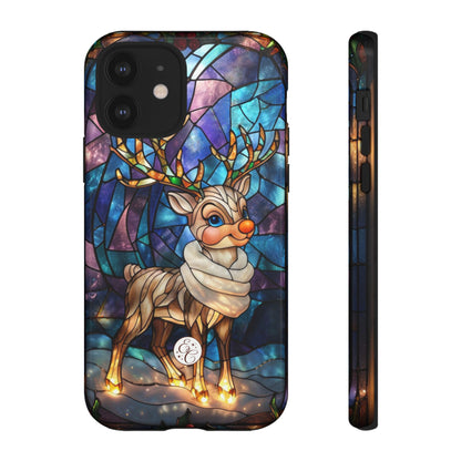 Cute Reindeer Stained Glass Tough Phone Case