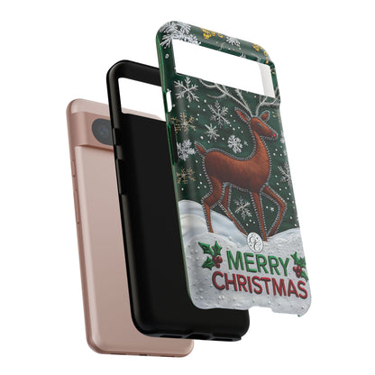 Merry Christmas Reindeer Tough Phone Case