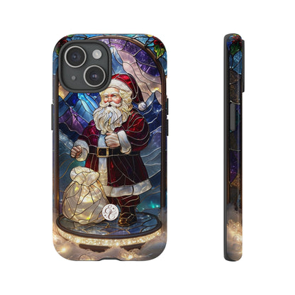 Santa Claus Stained Glass Tough Phone Case