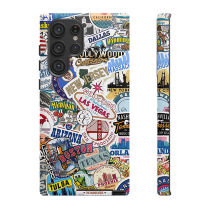 USA Travel Stickers Tough Phone Case