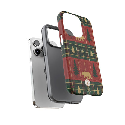 Christmas Bear Plaid Tough Phone Case