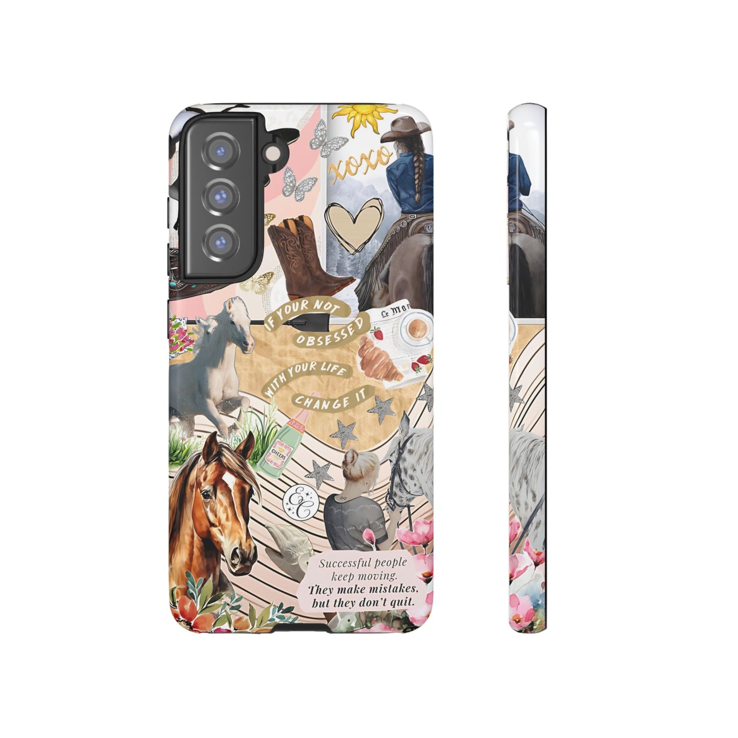 Equestrian Cowgirl Collage Tough Phone Case