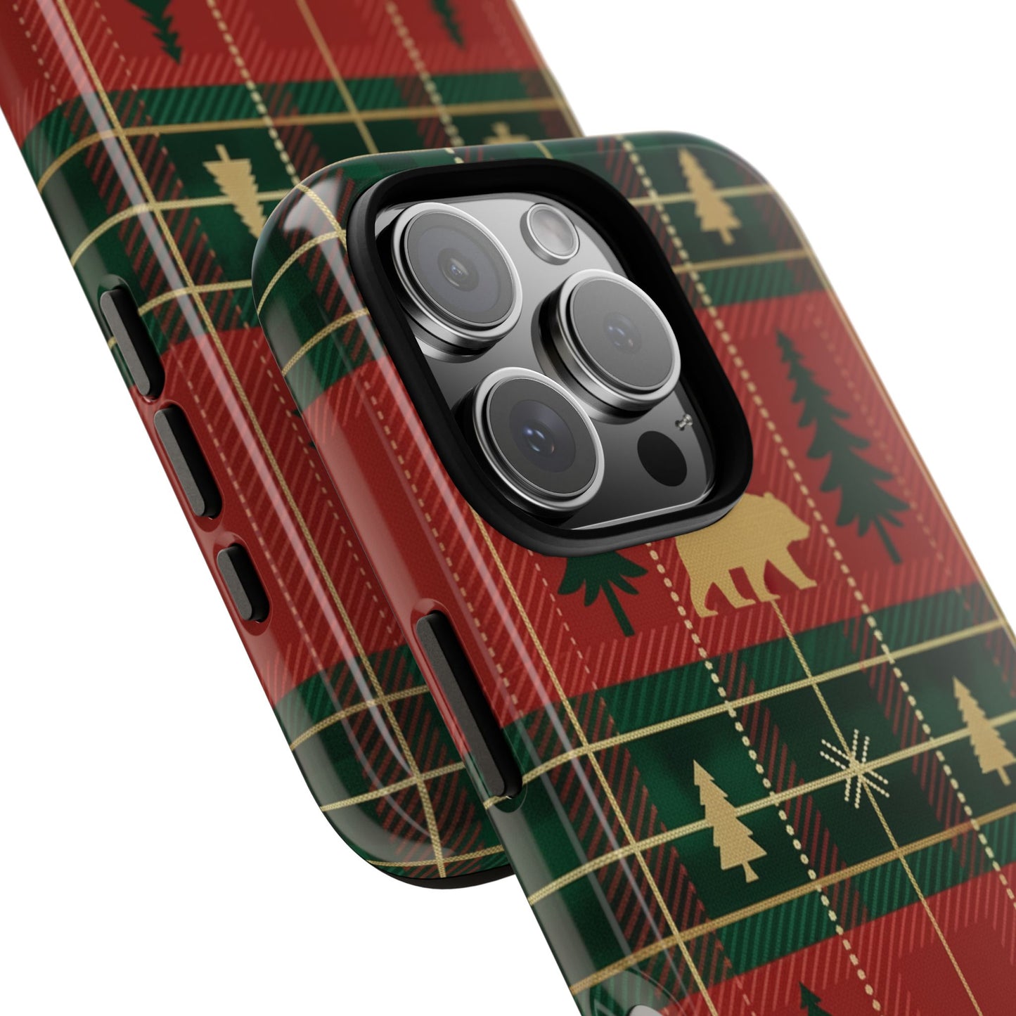 Christmas Bear Plaid Tough Phone Case