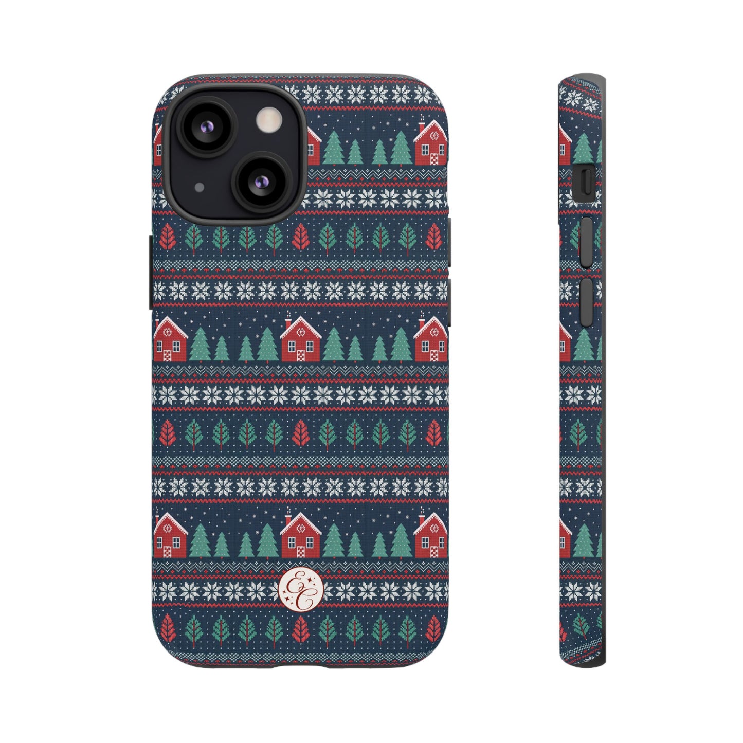 Winter Cottage Pattern Tough Phone Case