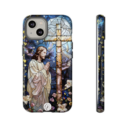 Jesus Praying Stained Glass Tough Phone Case