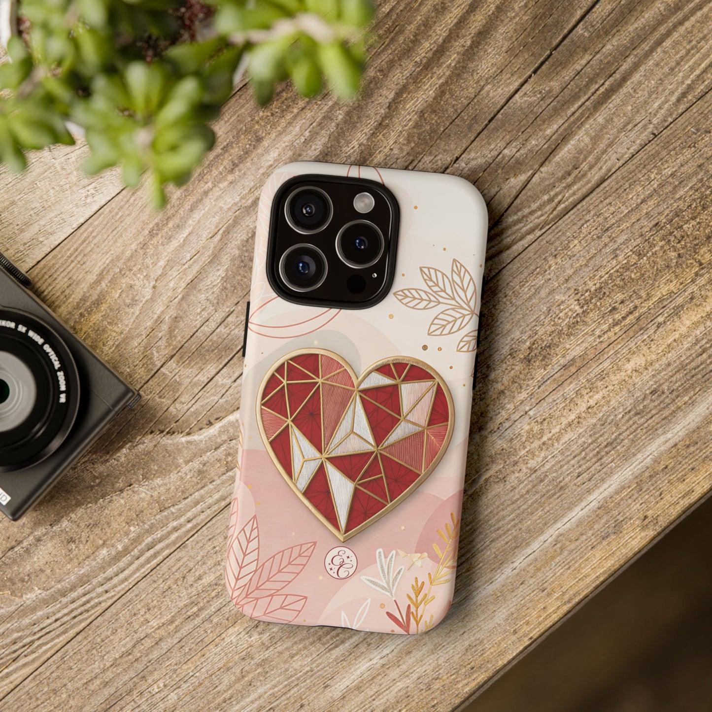 Geometric Heart Tough Phone Case