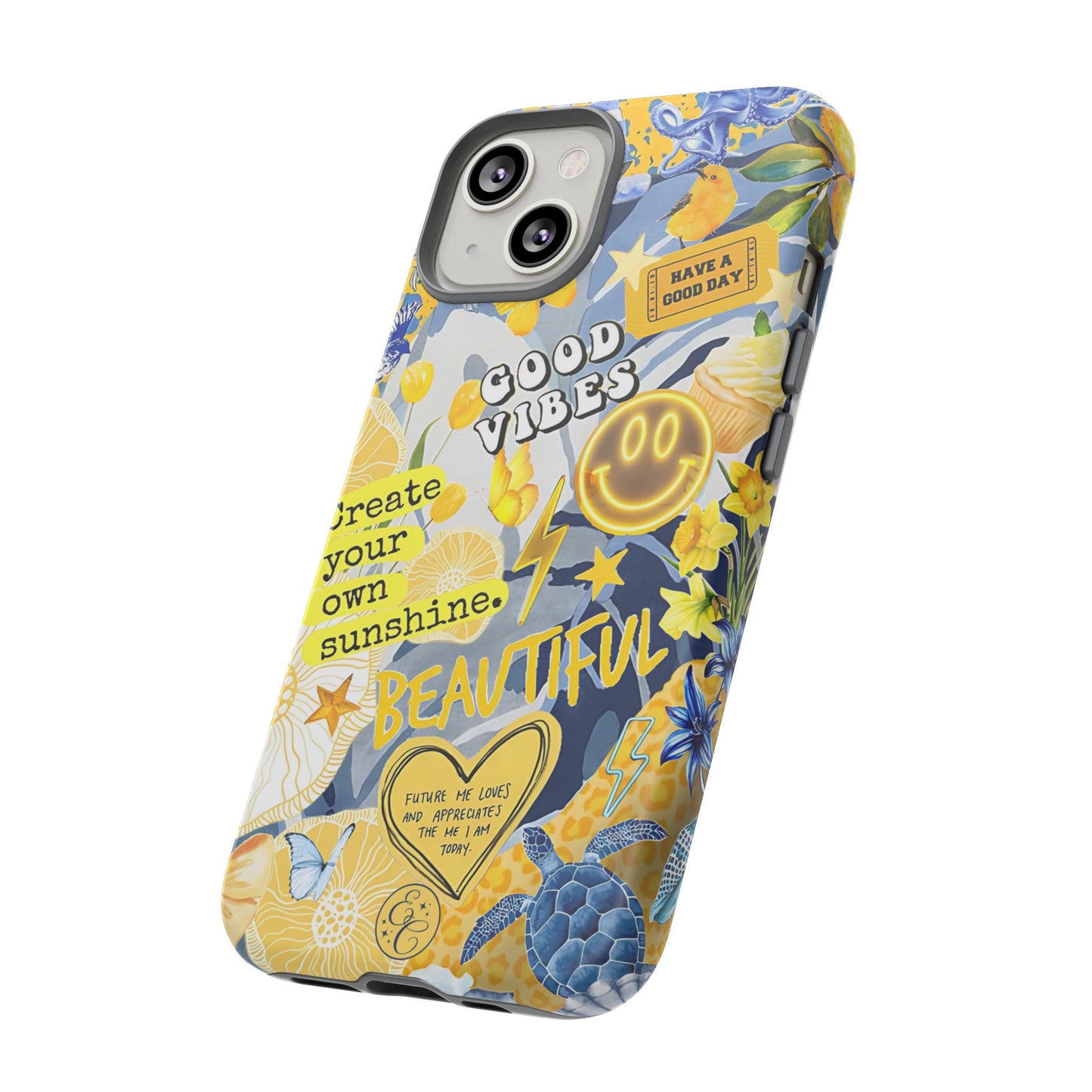 Yellow and Blue Collage Tough Phone Case