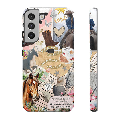 Equestrian Cowgirl Collage Tough Phone Case