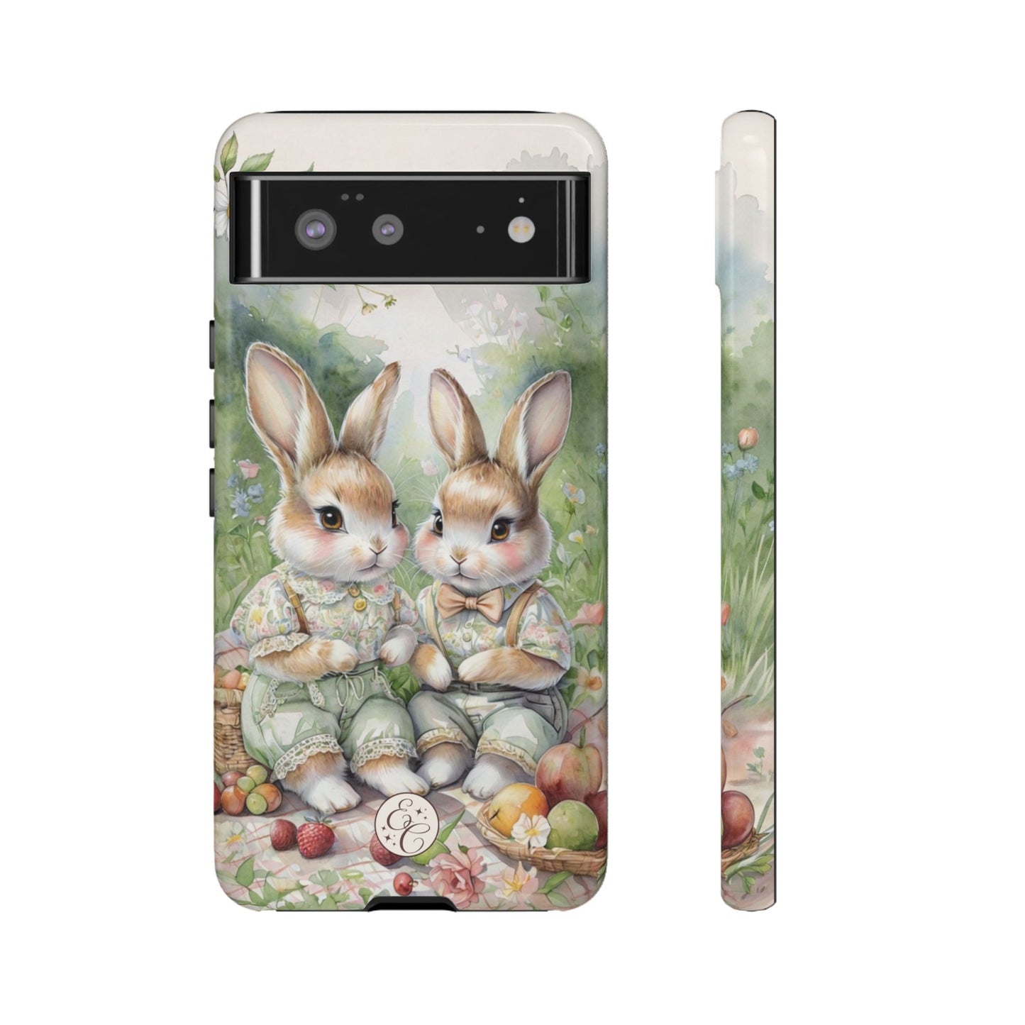 Vintage Bunny Picnic Tough Phone Case
