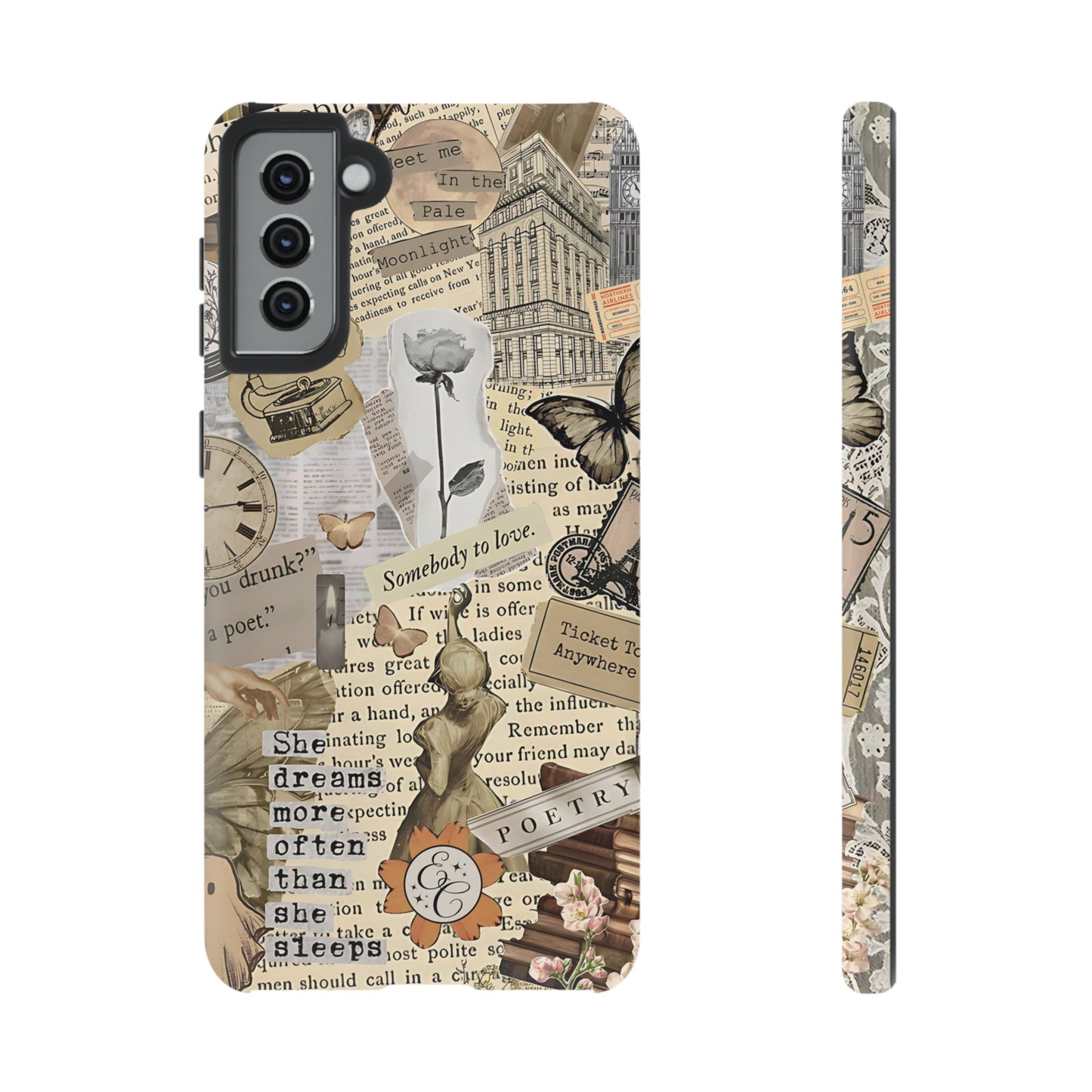 Library Romance Collage Tough Phone Cases