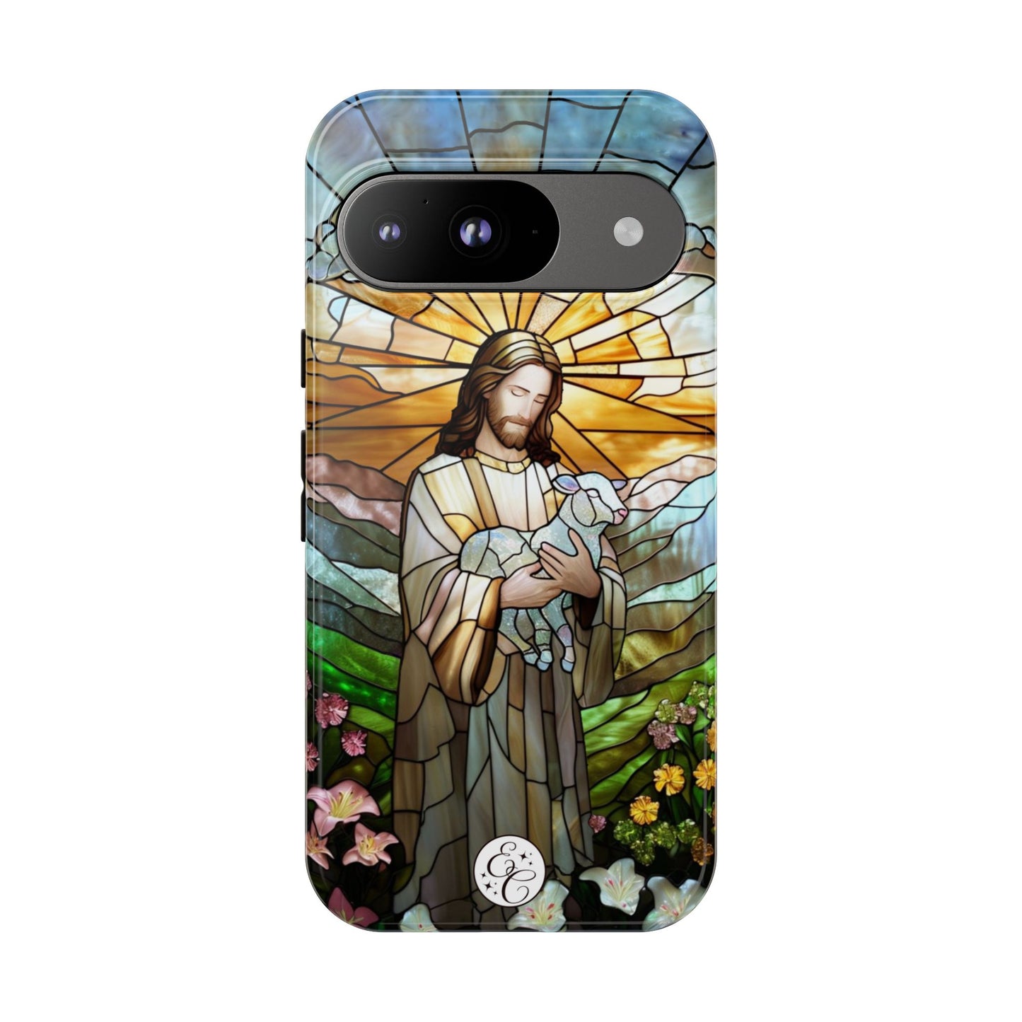 Jesus Holding a Lamb Stained Glass Tough Phone Case