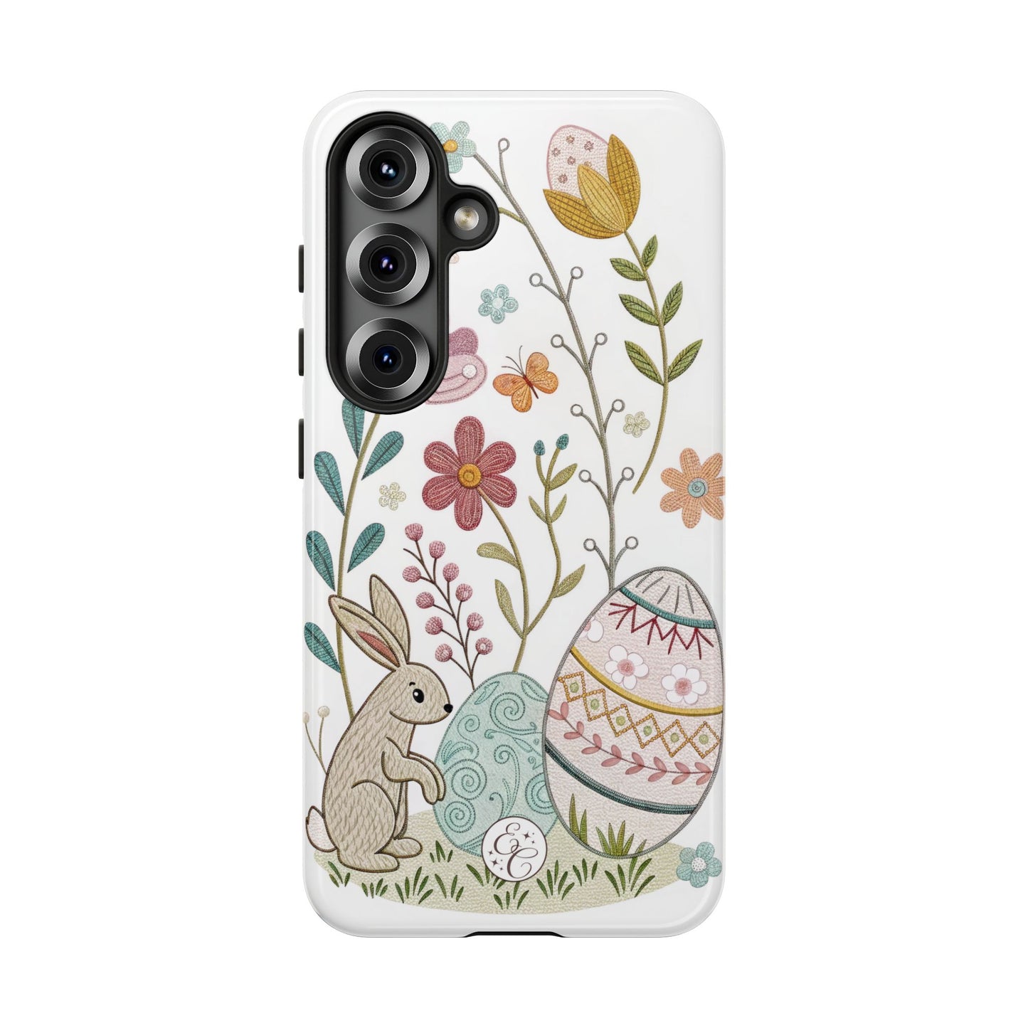 Bunny & Easter Egg Floral Tough Phone Case
