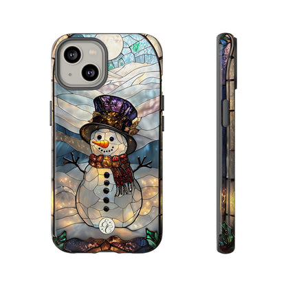 Snowman Stained Glass Tough Phone Case